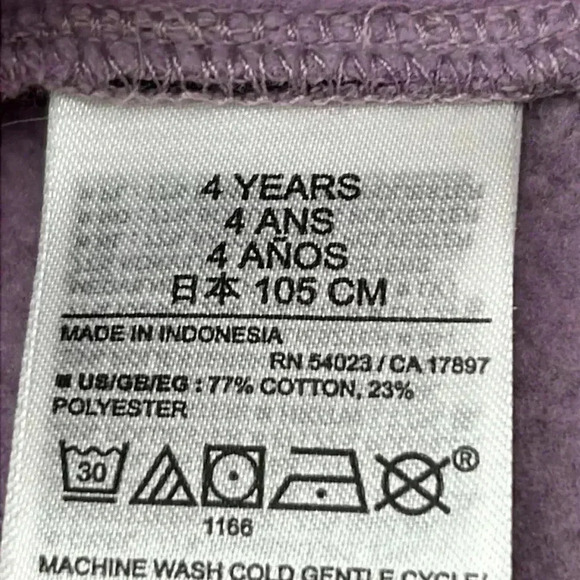 GAP x Disney Girls Hoodie Sweatshirt Size 4 Lavender Graphic Cotton/Polyester - Picture 7 of 11